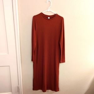 Old Navy Ribbed Knit Midi Sweater Dress, Medium, NWT